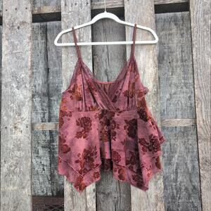 Goblin Fairy Hankie Hem Velvet Burnout Tank Top Women's 1X
